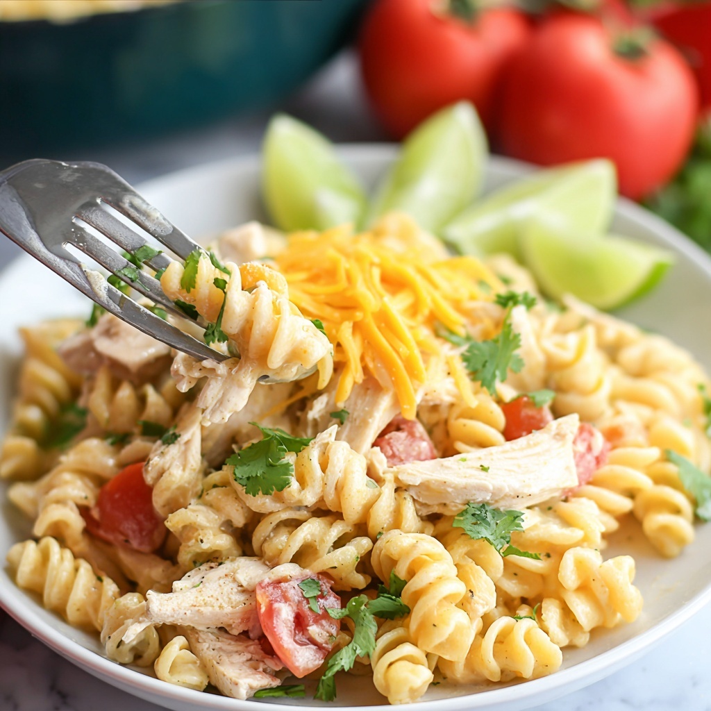 Crock Pot Salsa Ranch Chicken Pasta Recipe - Recipe Image