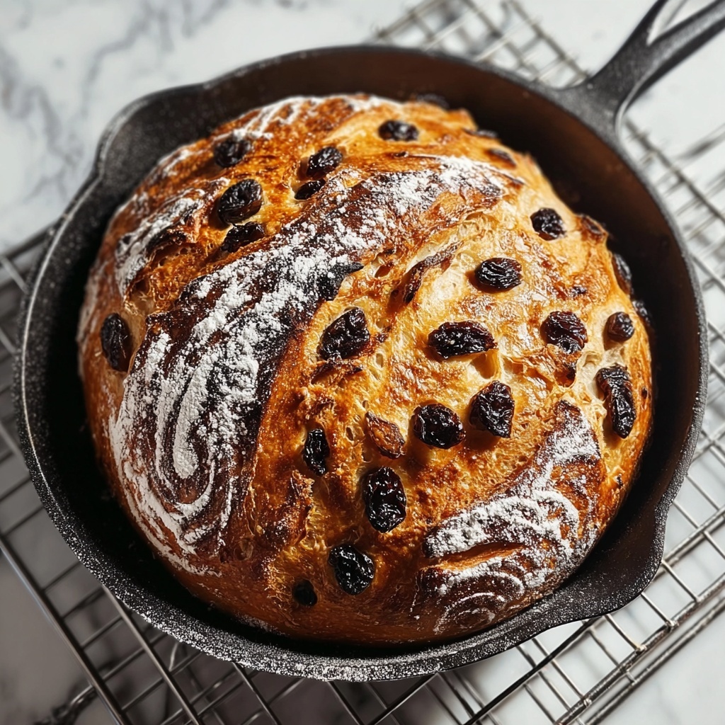 No Knead Cinnamon Raisin Bread Recipe - Recipe Image