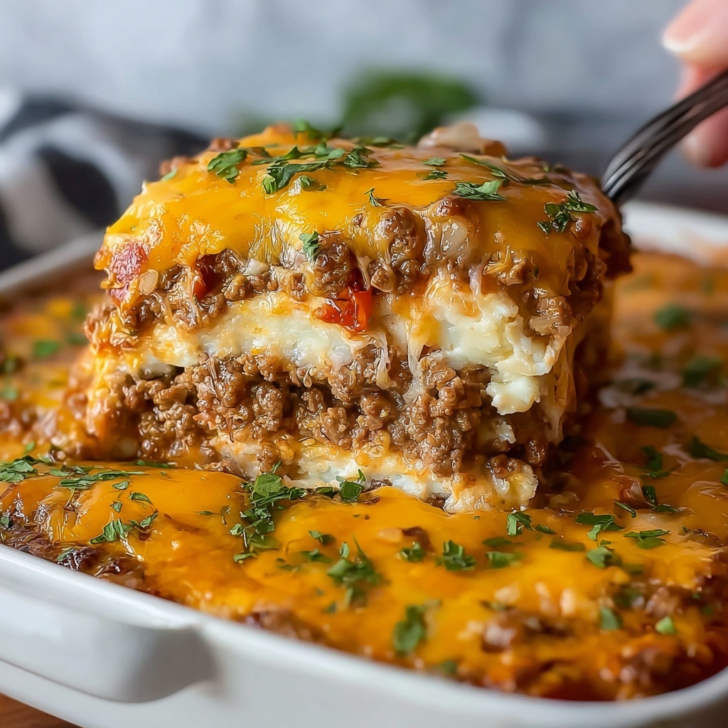 Cheesy Loaded Meatloaf Casserole Recipe - Recipe Image