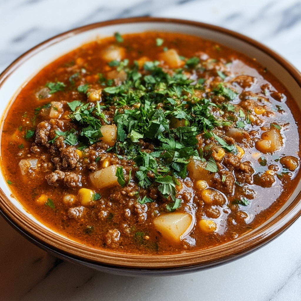 Ground Beef Enchilada Soup Recipe - Recipe Image
