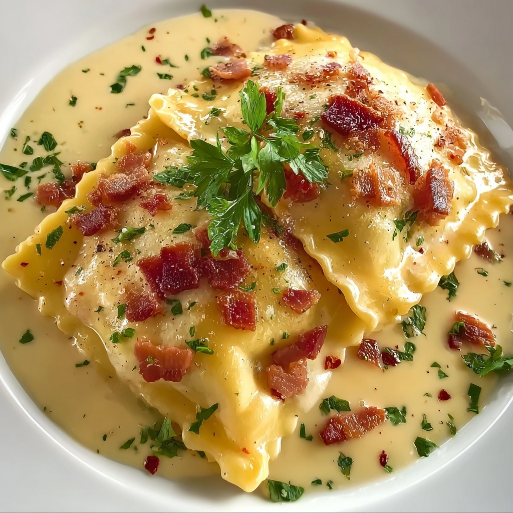 Olive Garden Ravioli Carbonara: 5-Minute Comfort Bliss Recipe - Recipe Image