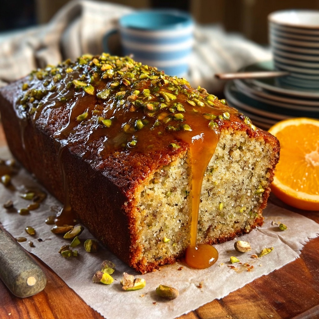Persian Orange Pistachio Loaf with Cardamom Syrup Recipe - Recipe Image