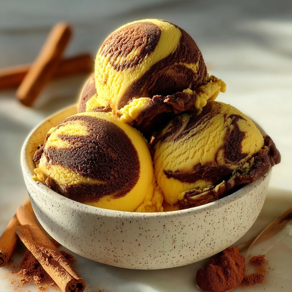 Pumpkin Ice Cream with Cinnamon Swirl Recipe - Recipe Image