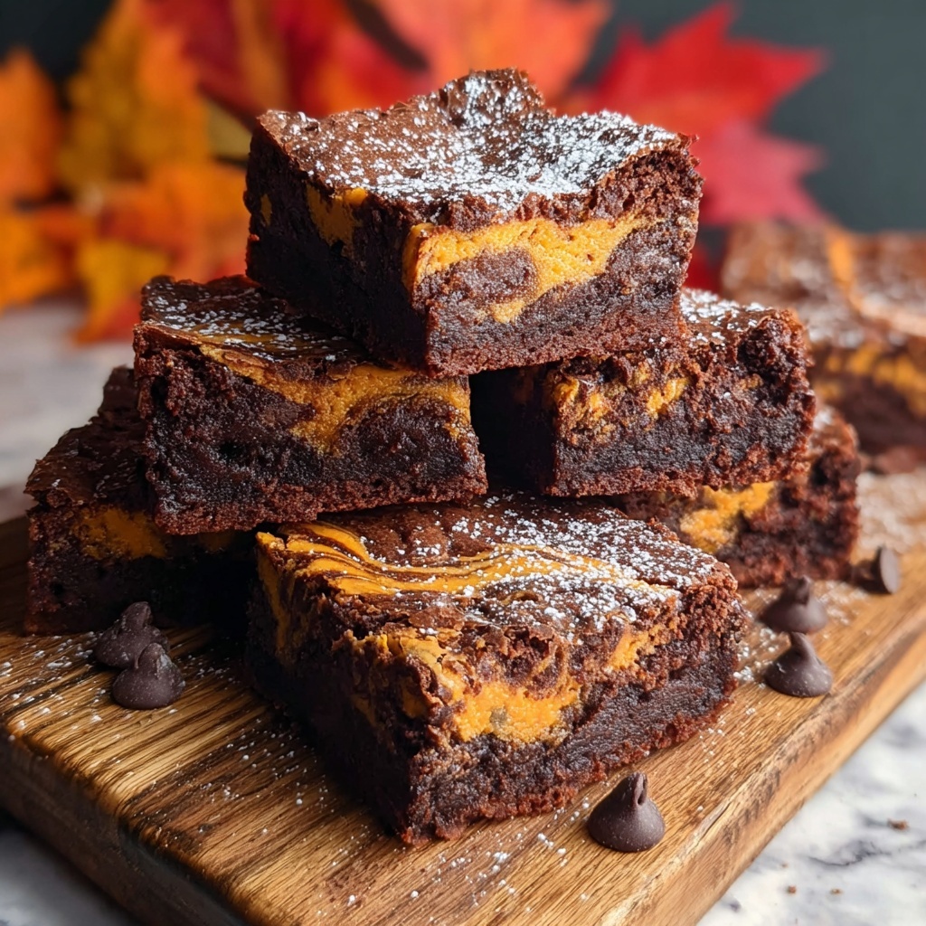 Pumpkin Chocolate Swirl Brownies Recipe - Recipe Image