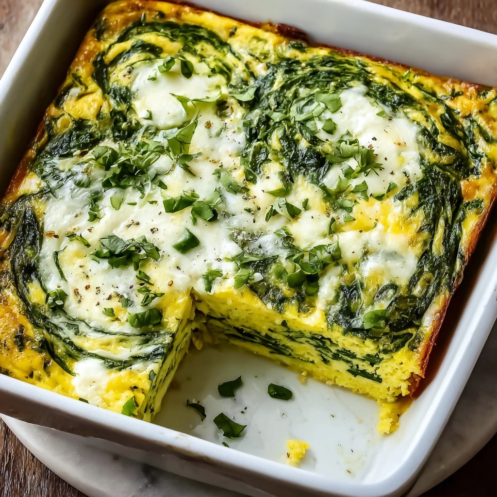 Spinach Egg Casserole for Easy Breakfast Meal Prep Recipe - Recipe Image