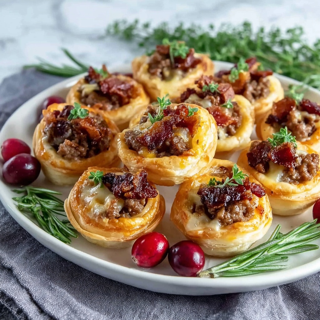 Sausage Cranberry Brie Bites Recipe - Recipe Image
