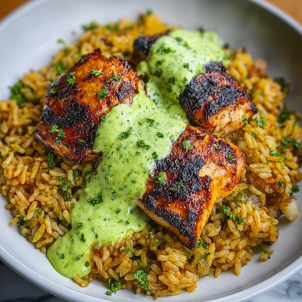 Peruvian Chicken and Rice with Green Sauce Recipe - Recipe Image