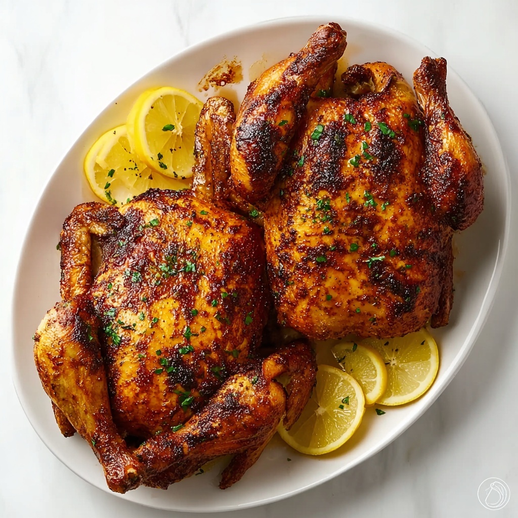 Crispy Spatchcock Chicken with Lemon and Herbs Recipe - Recipe Image