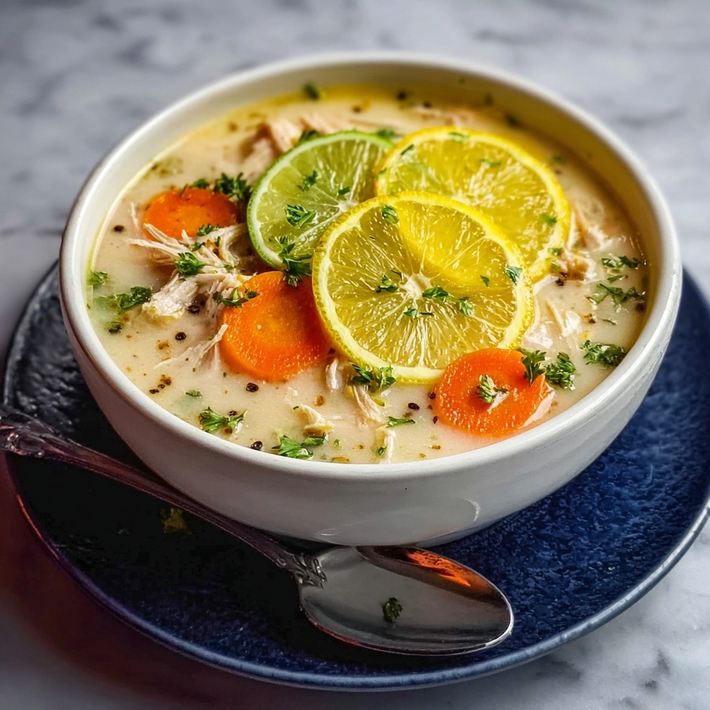 Avgolemono Greek Lemon Chicken Soup Recipe - Recipe Image