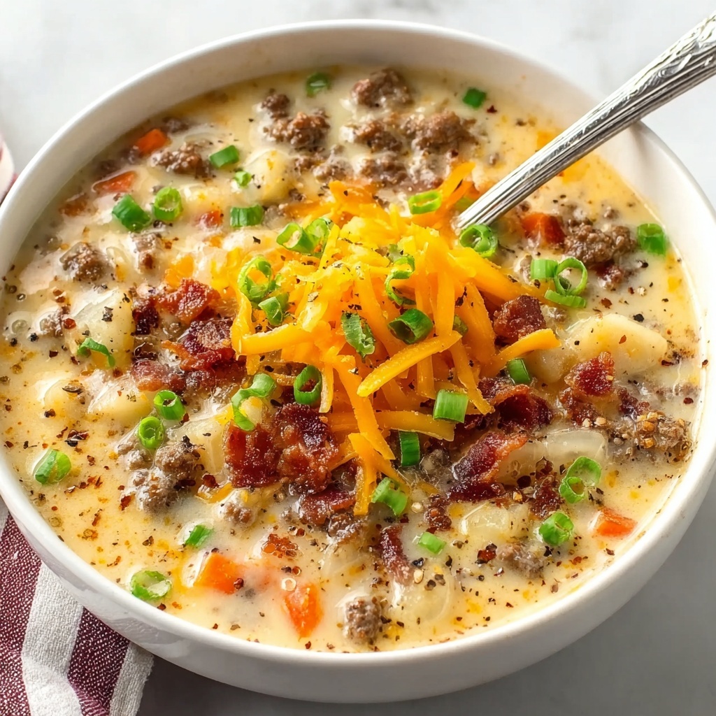 Cheeseburger Soup with Potatoes Recipe - Recipe Image