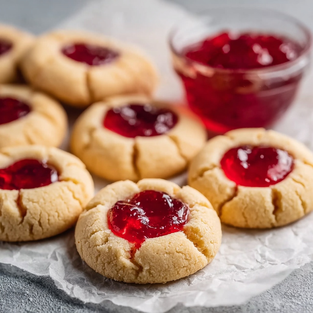 Soft Christmas Thumbprint Cookies with Jam Centers Recipe - Recipe Image