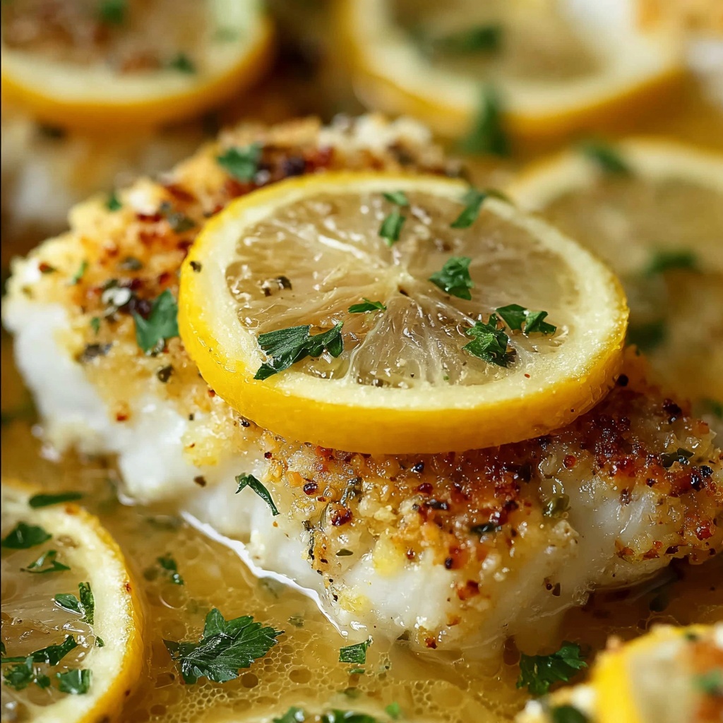 Baked Lemon-Garlic Cod with Butter Sauce Recipe - Recipe Image