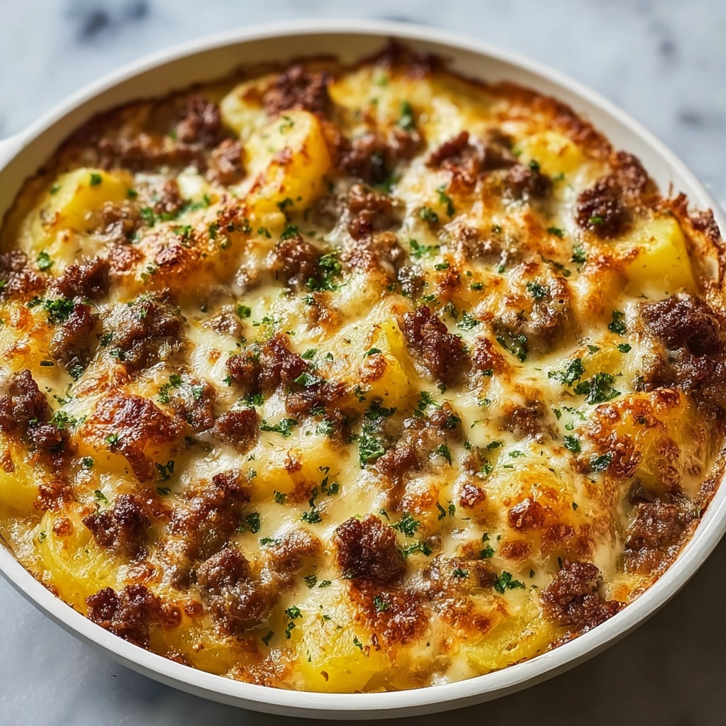 One-Pan Creamy Meat & Potato Skillet Recipe - Recipe Image