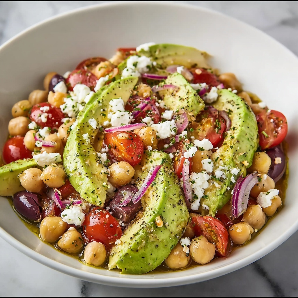 Easy Chickpea Feta Avocado Salad Recipe - Recipe Image