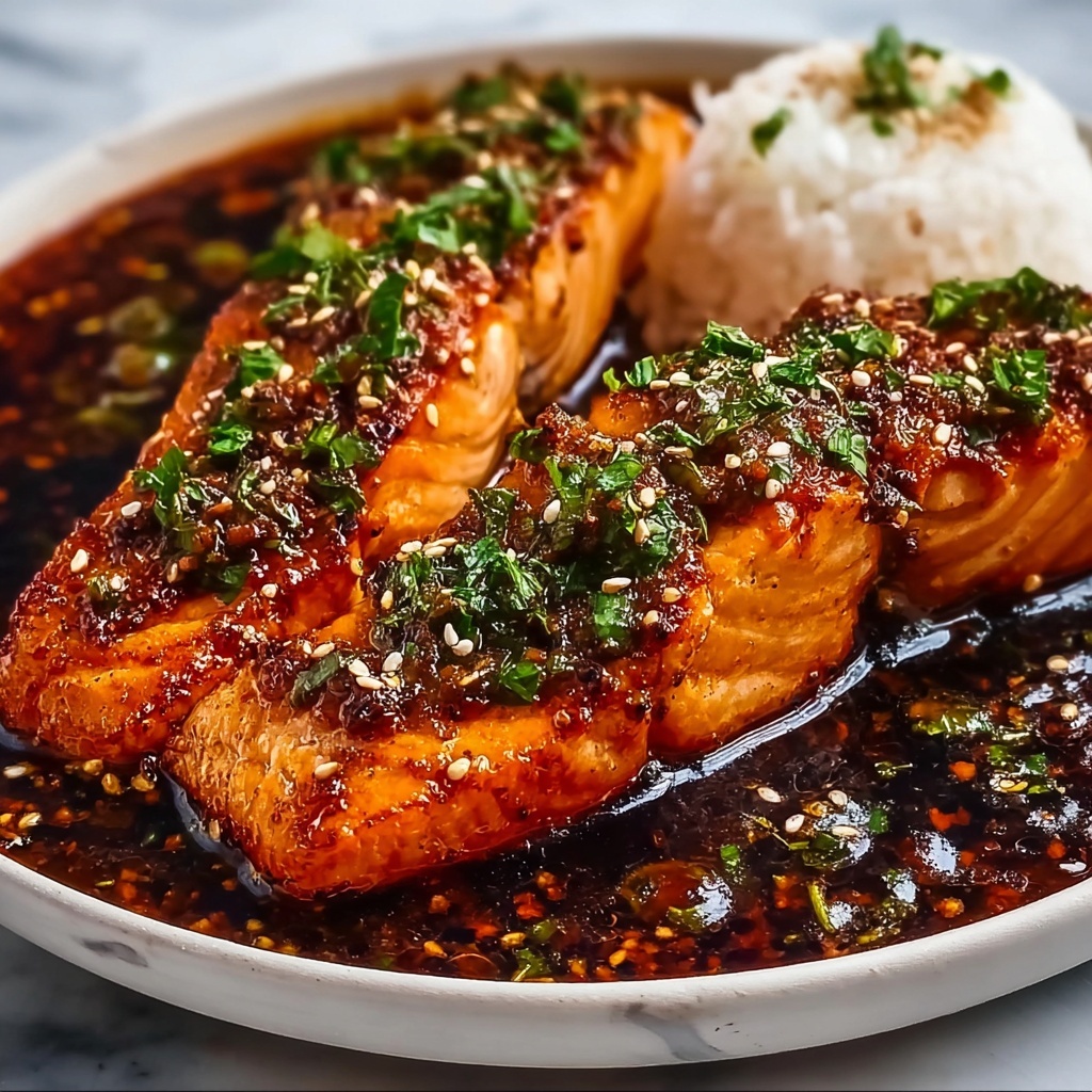Honey Garlic Glazed Salmon with Sticky Sweet Glaze Recipe - Recipe Image