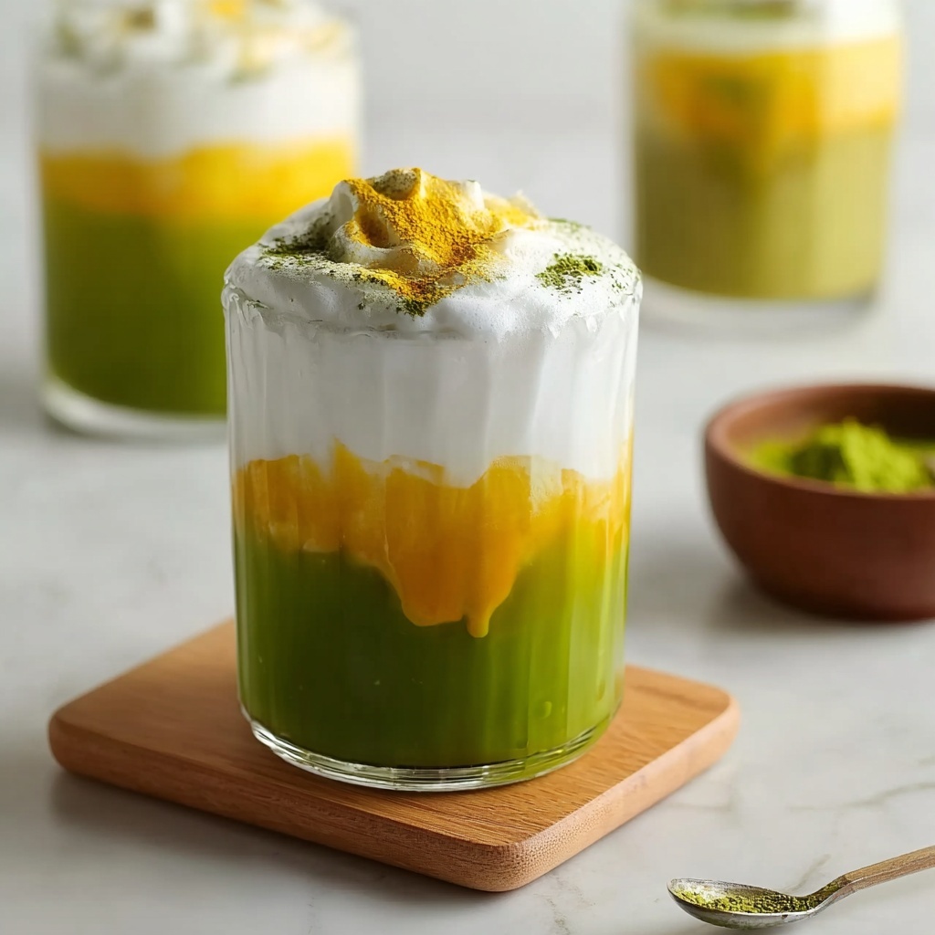 Iced Mango Matcha Latte Recipe for a Refreshing Summer Drink Recipe - Recipe Image