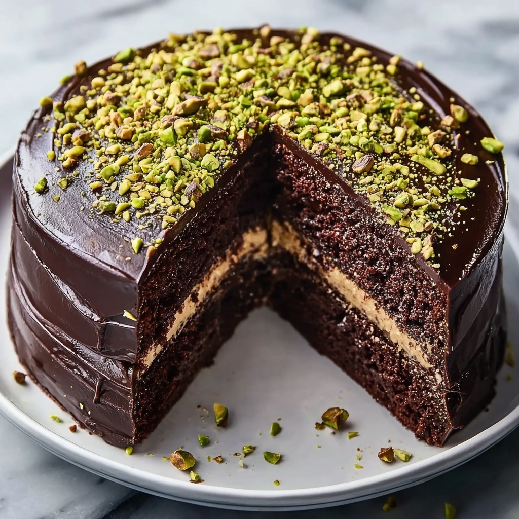 Dubai Chocolate Cake Recipe with Pistachios Recipe - Recipe Image