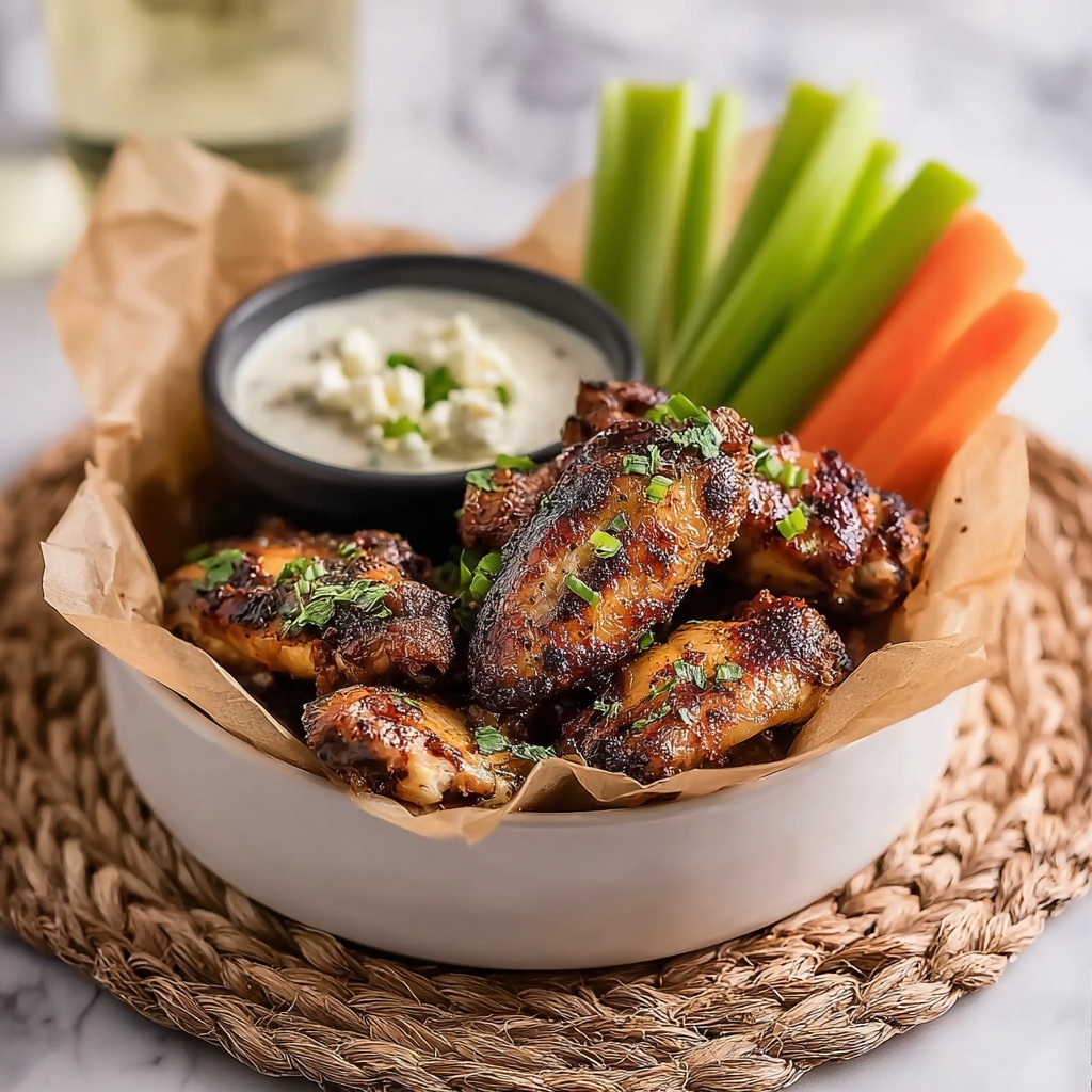 Dry Rub Baked Chicken Wings with Gorgonzola Sauce Recipe - Recipe Image