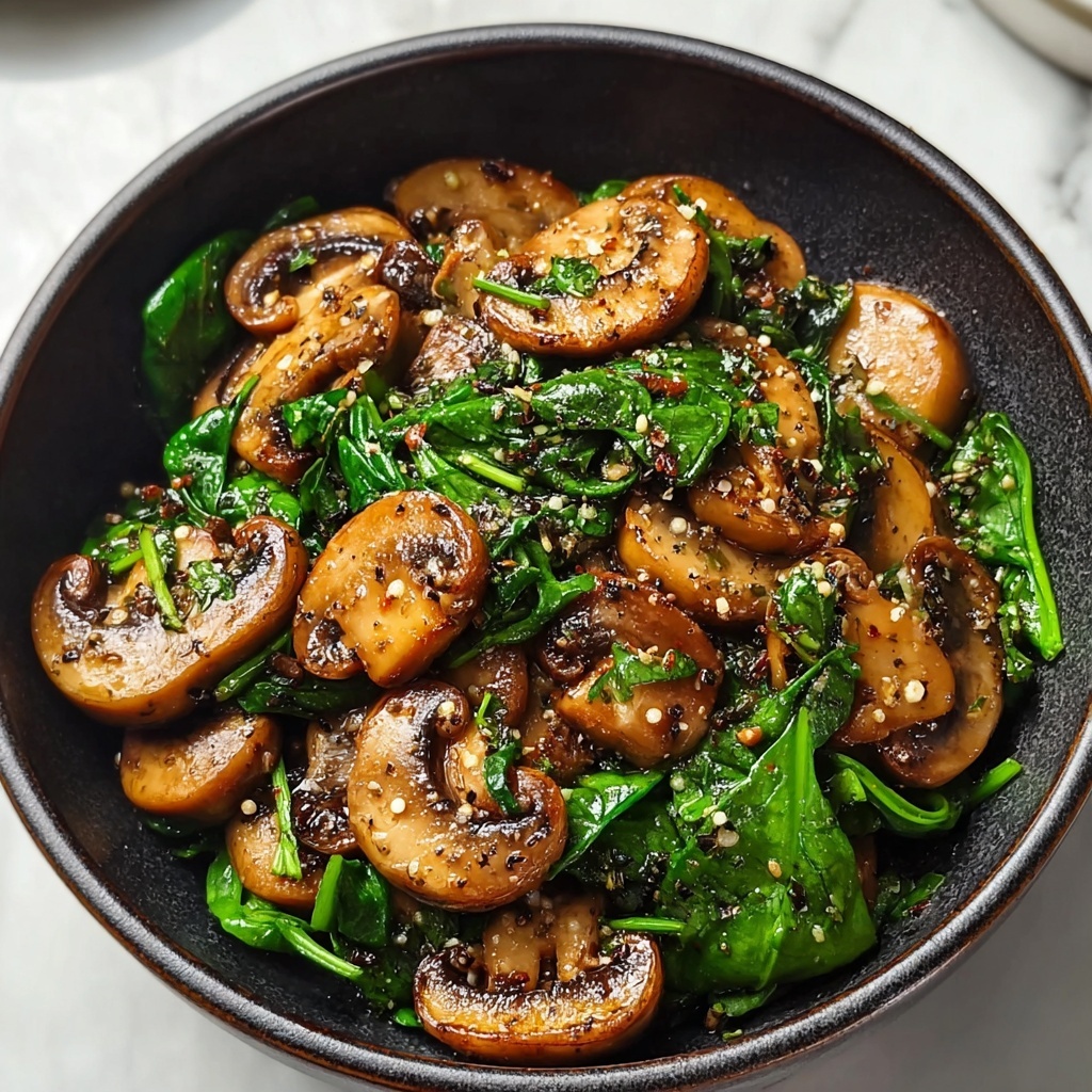 Easy Sautéed Mushrooms with Spinach Recipe - Recipe Image