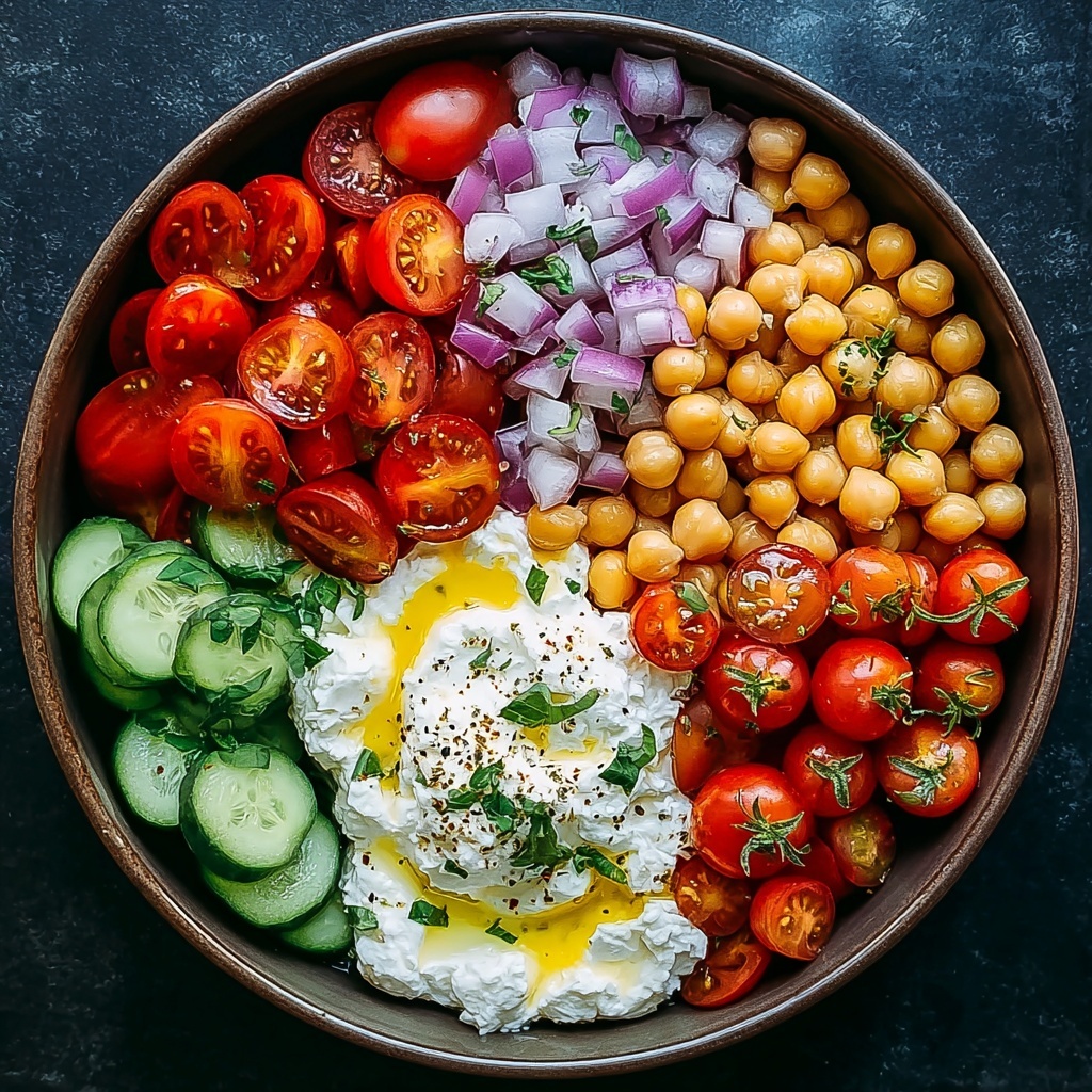 Cottage Cheese and Chickpea Salad Bowl Recipe - Recipe Image