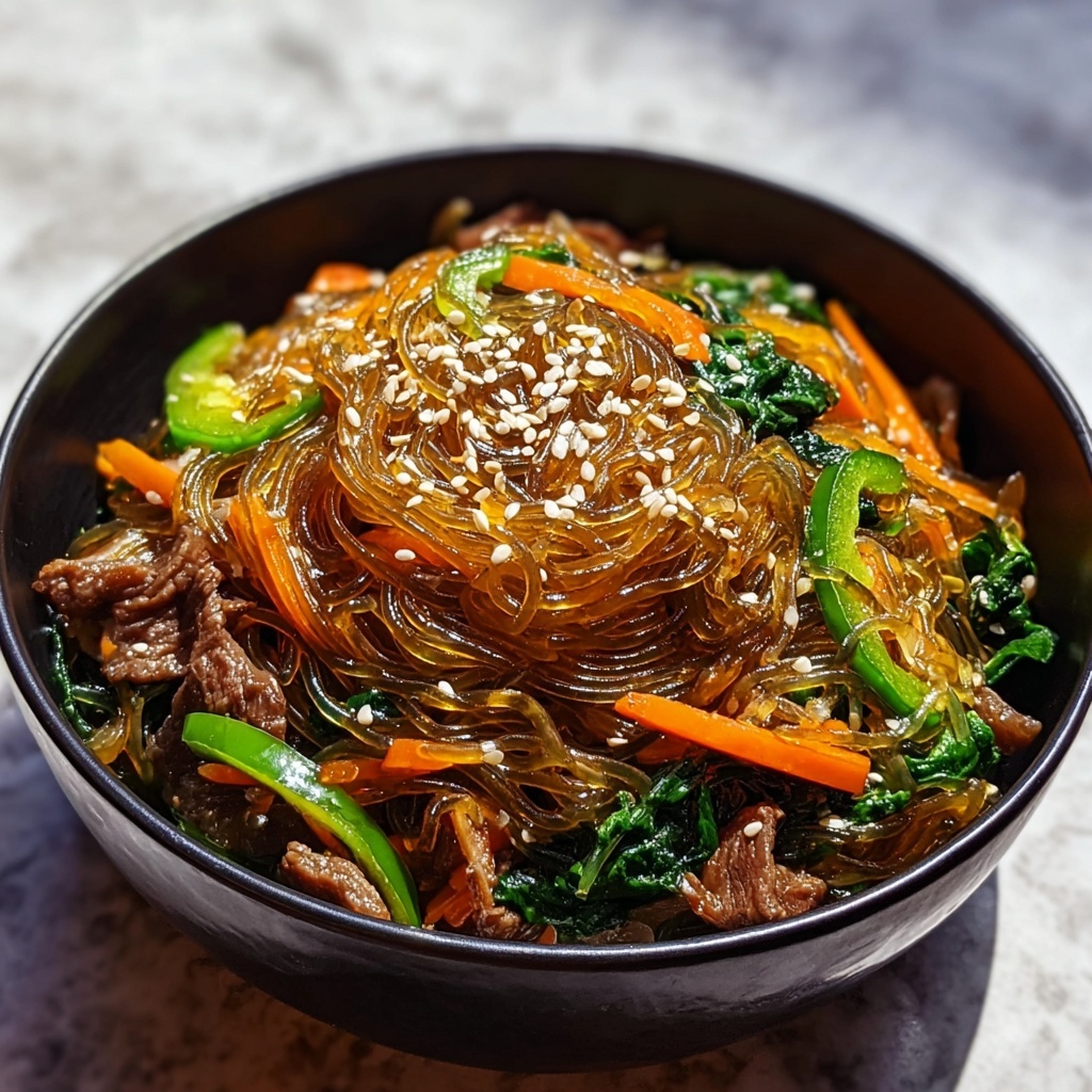 Authentic Korean Japchae Noodles Recipe - Recipe Image