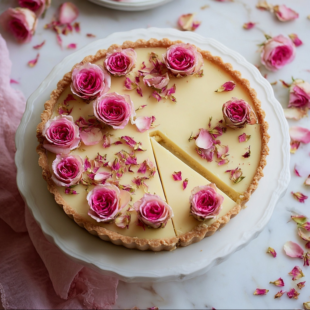 Rose Blossom Panna Cotta Tart Recipe - Recipe Image