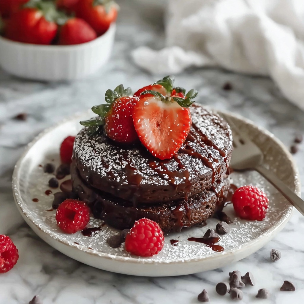 Double Chocolate Baked Protein Pancake Bowls Recipe - Recipe Image