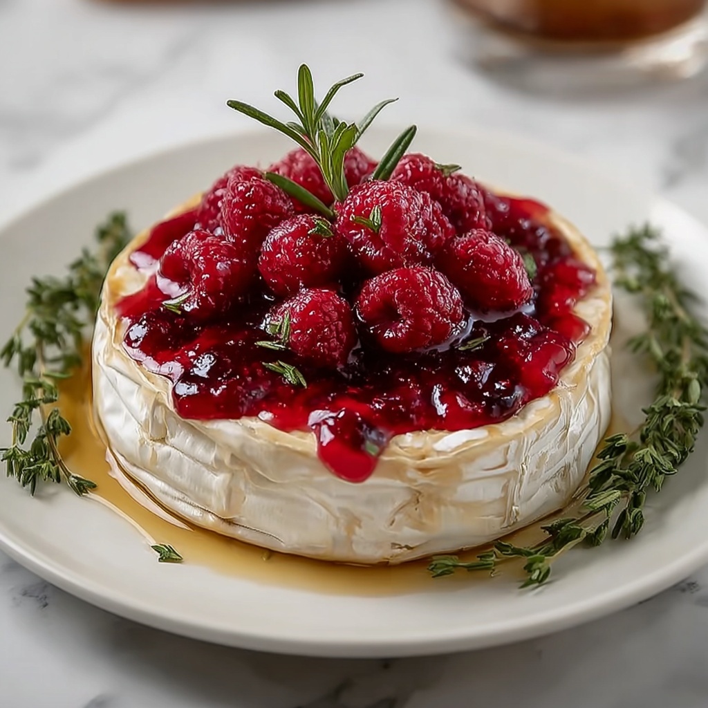 Baked Brie with Raspberry Jam for Effortless Entertaining Recipe - Recipe Image