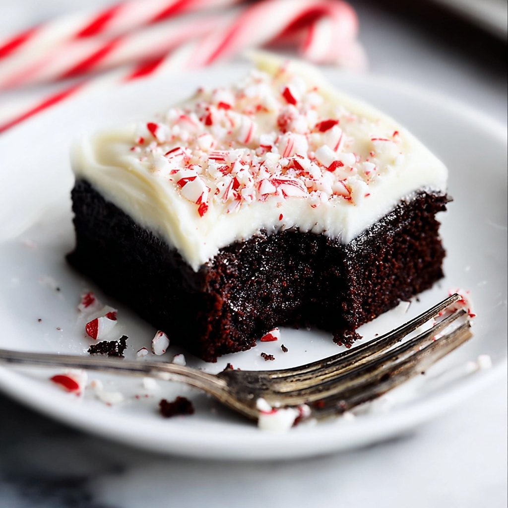 Chocolate Candy Cane Cheesecake Cake Recipe - Recipe Image