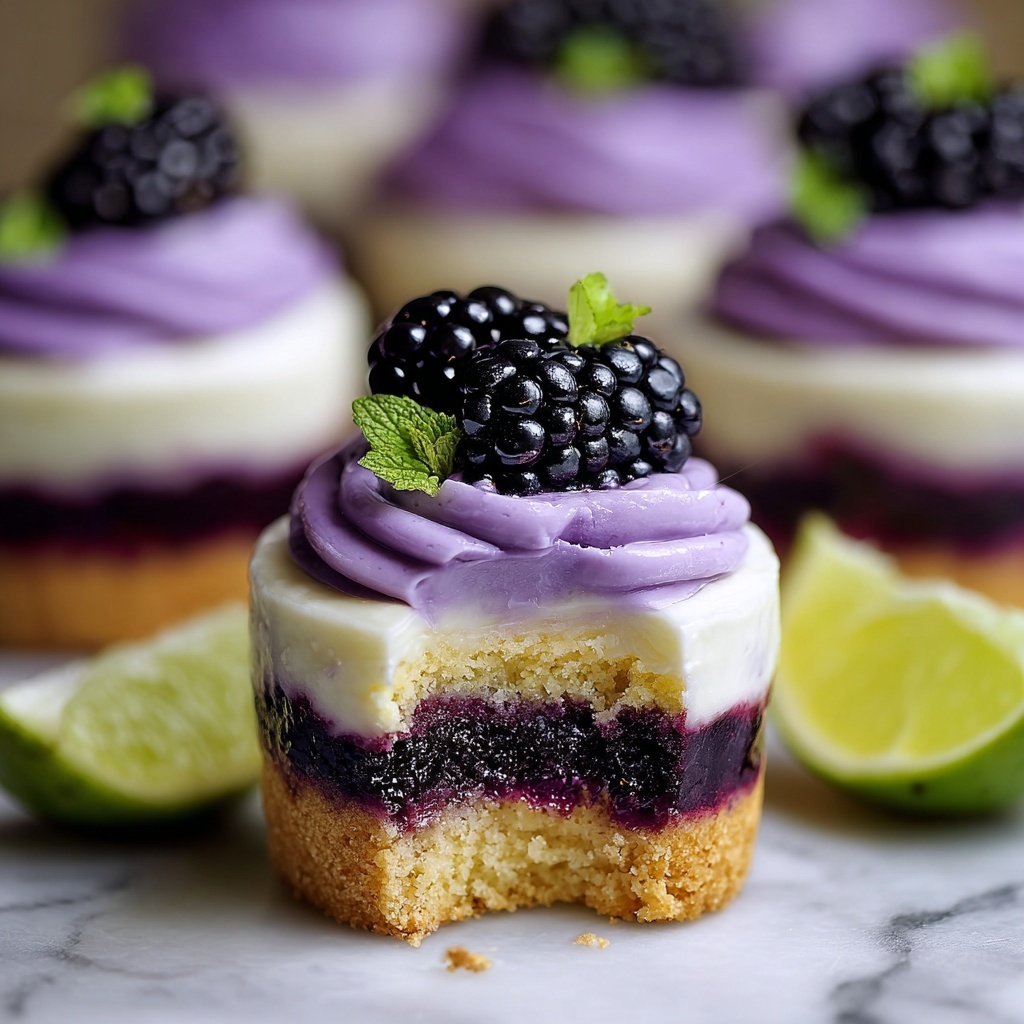 Decadent Blackberry Lime Cheesecake Cupcakes Recipe - Recipe Image