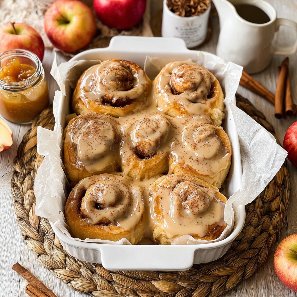 Vegan Cinnamon Rolls with Apple Pie Filling Recipe - Recipe Image