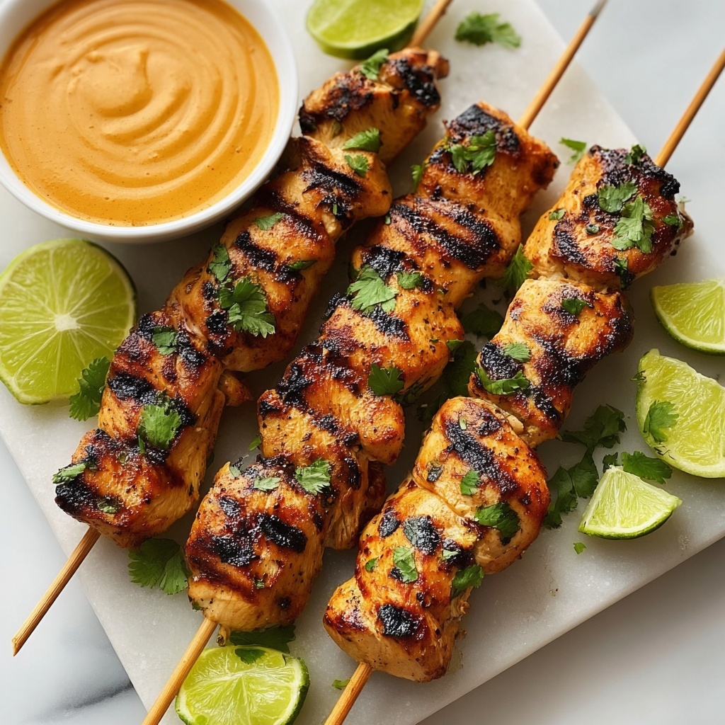 Thai Grilled Chicken Skewers with Coconut Peanut Sauce Recipe - Recipe Image