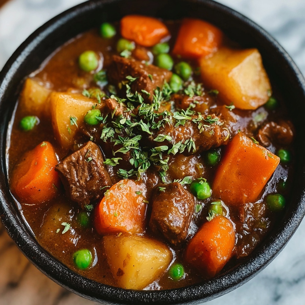 Hearty Homemade Beef Stew with Vegetables and Red Wine Recipe - Recipe Image