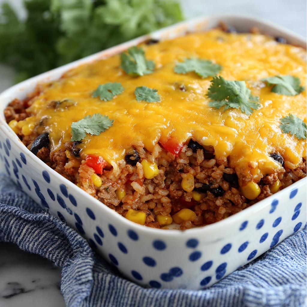 Beef Enchilada Casserole with Rice Recipe - Recipe Image