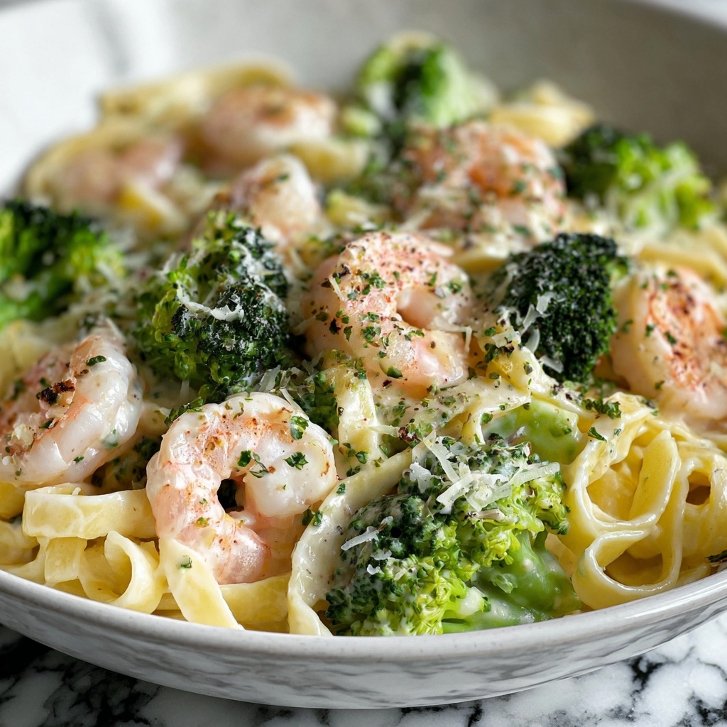 Broccoli Shrimp Alfredo Recipe - Recipe Image