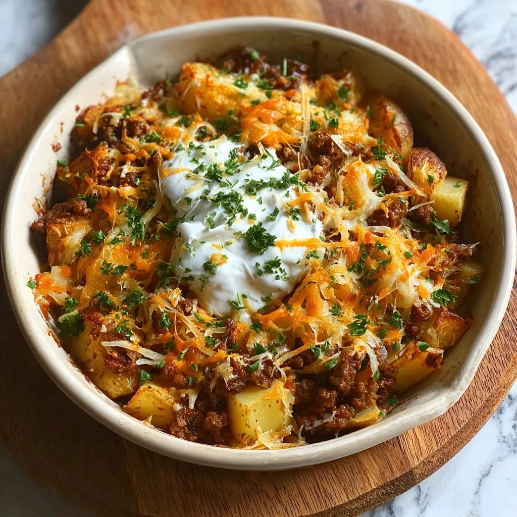 Loaded Cheesy Taco Potatoes Recipe - Recipe Image