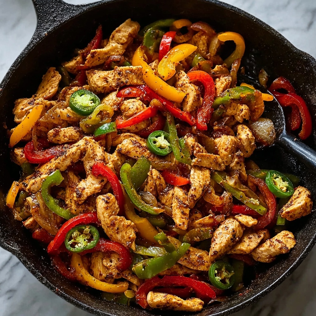 Skillet Chicken Fajitas with Creamy Jalapeño Verde Sauce Recipe - Recipe Image