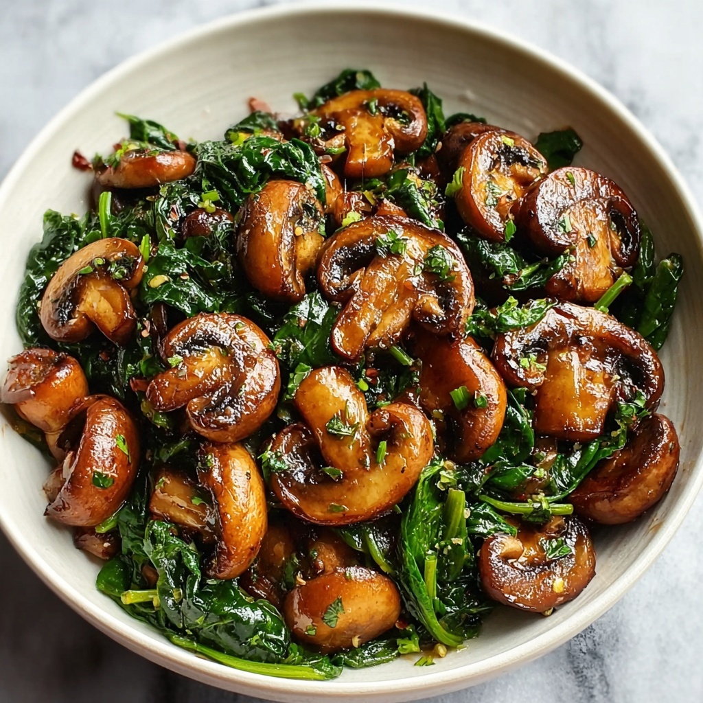 Easy Sautéed Mushrooms with Spinach for Quick Meals Recipe - Recipe Image