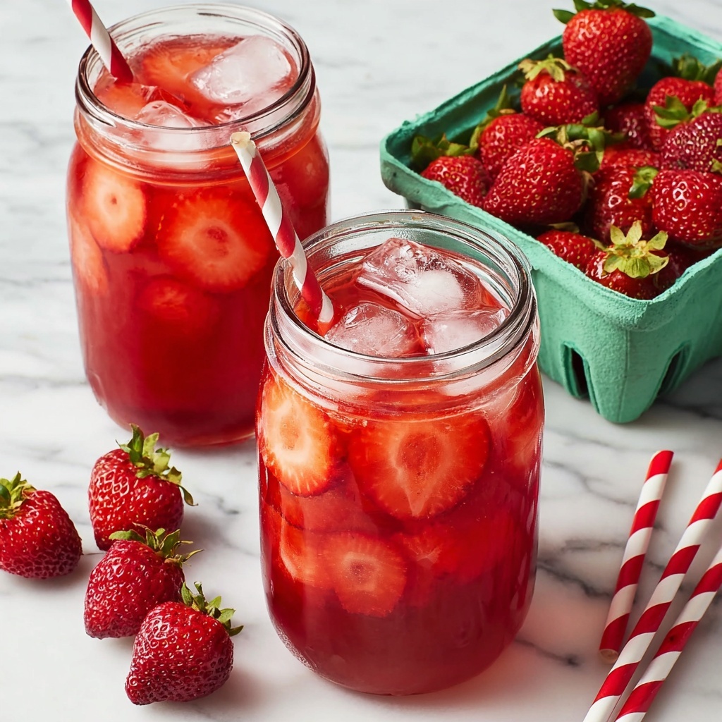 Southern Strawberry Sweet Iced Tea Recipe - Recipe Image