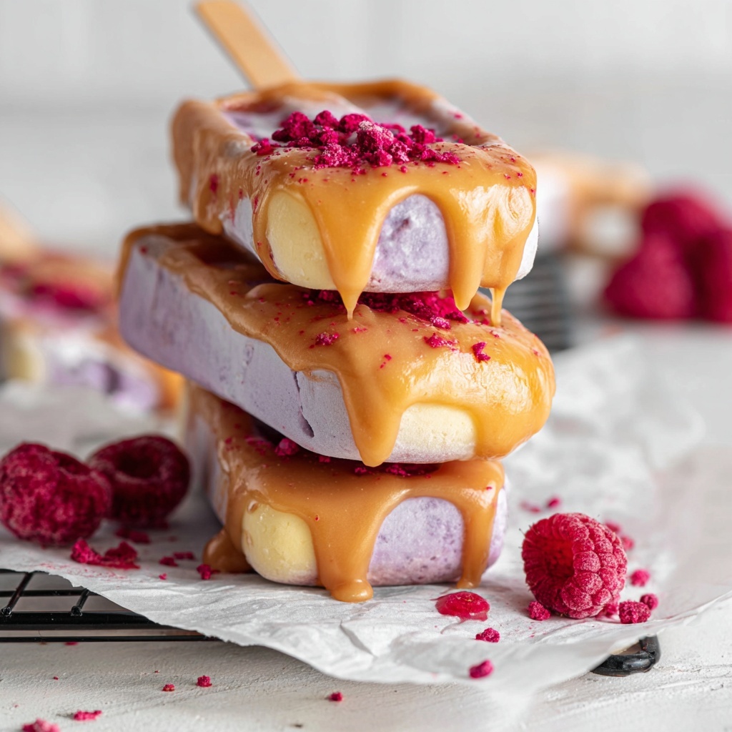 Vegan Raspberry Almond Magnum Ice Creams Recipe - Recipe Image