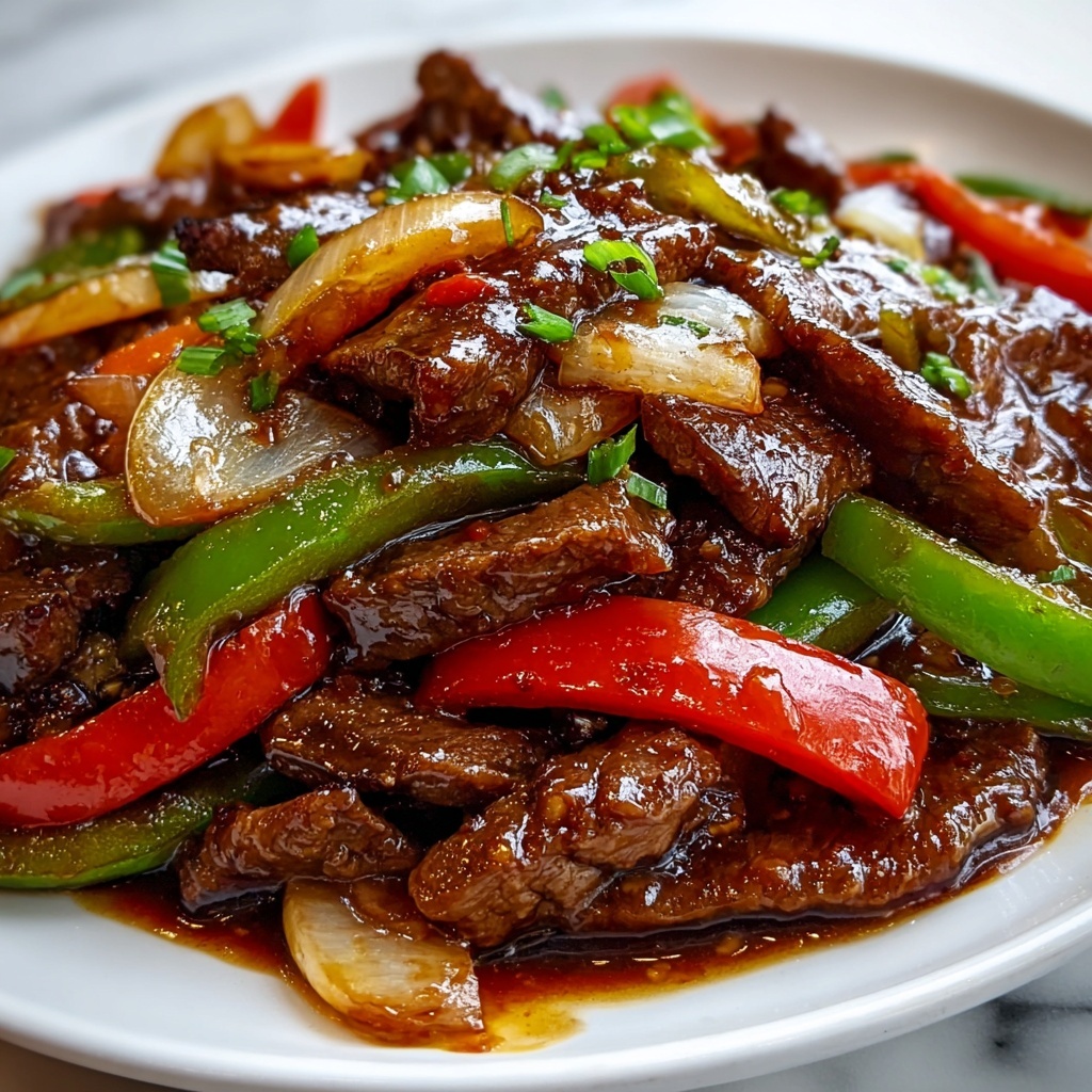 Pepper Steak with Bell Peppers and Onion Recipe - Recipe Image