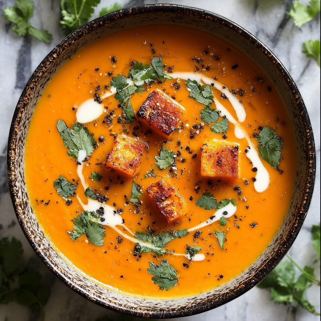 Spiced Butternut Squash and Sweet Potato Soup Recipe - Recipe Image