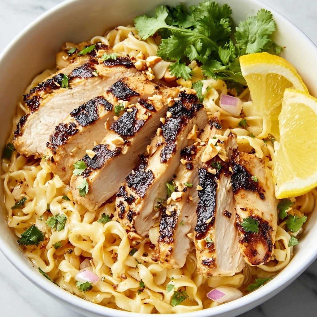 Lemon Garlic Chicken Noodle Bowl Recipe - Recipe Image