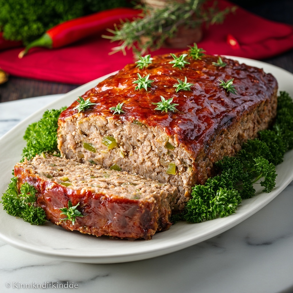 Turkey Stuffing Meatloaf with Sweet Glaze Recipe - Recipe Image