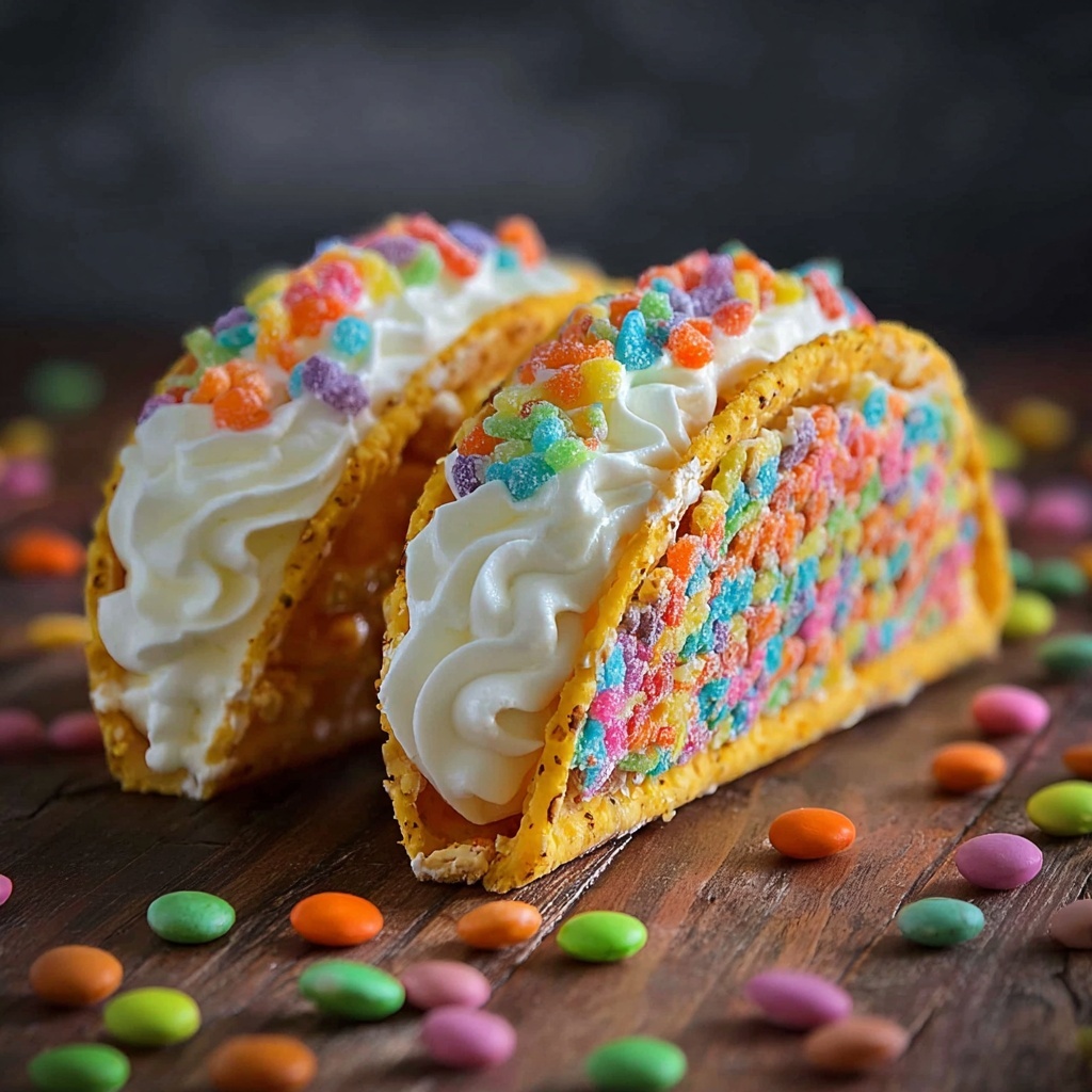 Fruity Pebbles Cheesecake Tacos Recipe - Recipe Image