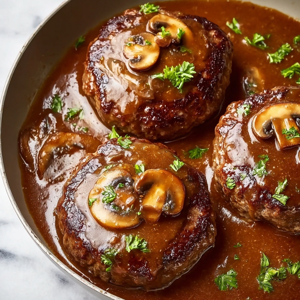 Easy Homemade Salisbury Steak with Mushroom Gravy Recipe - Recipe Image