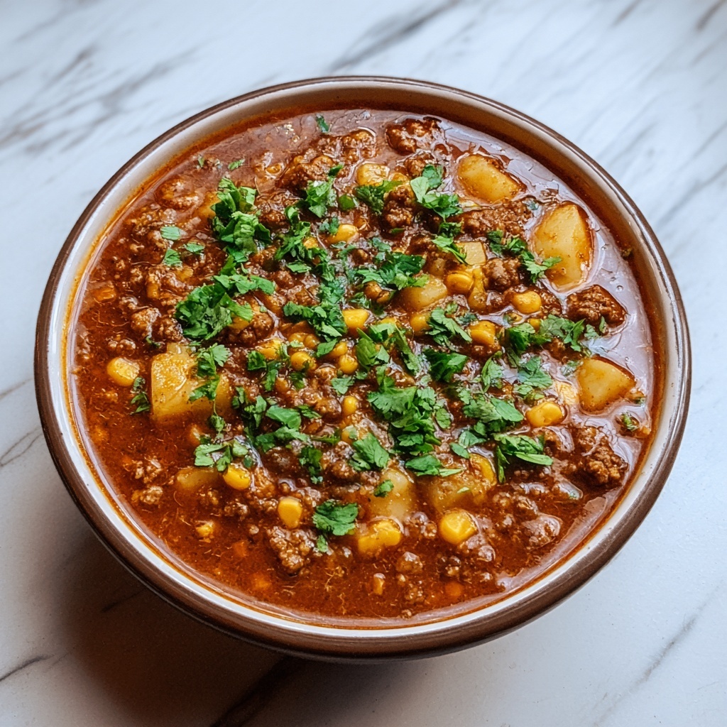 Ground Beef Enchilada Soup Recipe - Recipe Image