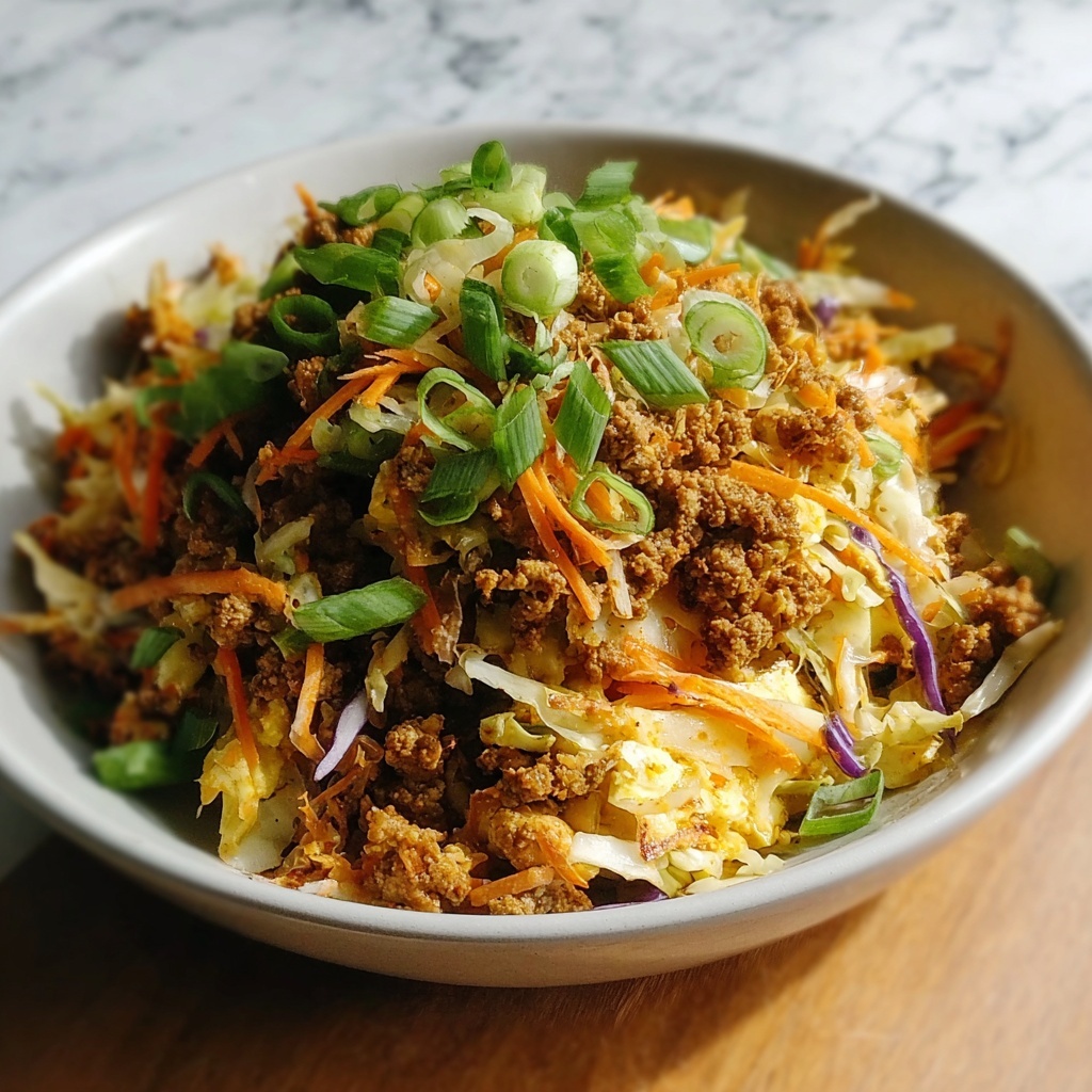 Healthy Egg Roll in a Bowl with Chicken Recipe - Recipe Image
