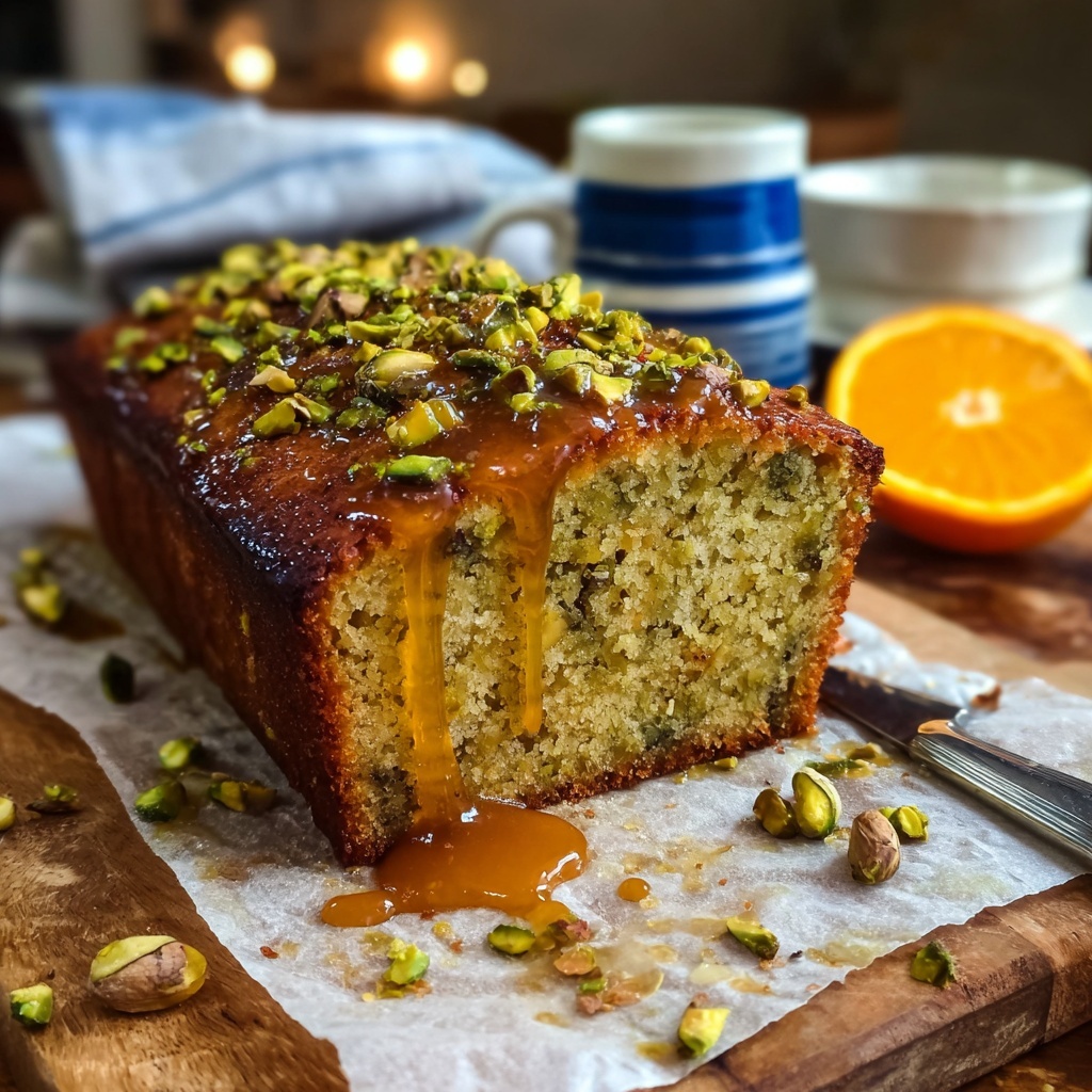 Persian Orange Pistachio Loaf with Cardamom Syrup Recipe - Recipe Image