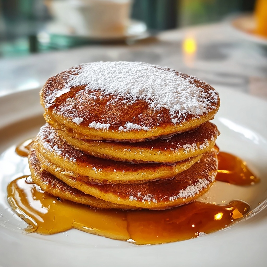 Pumpkin Pancakes with Maple Syrup Recipe - Recipe Image